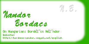 nandor bordacs business card